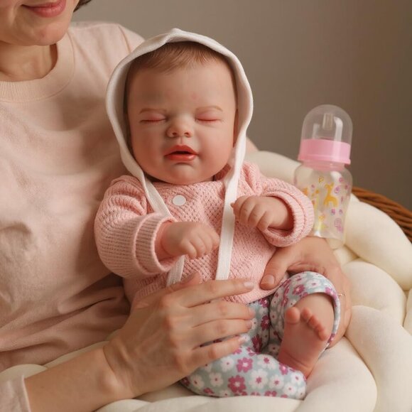 18 Inch Reborn Baby Doll Girl Sleeping Realistic Newborn Soft Body Toy Gift - Picture 2 of 7